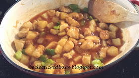 Eclectic Red Barn: Sweet and sour chicken cooking