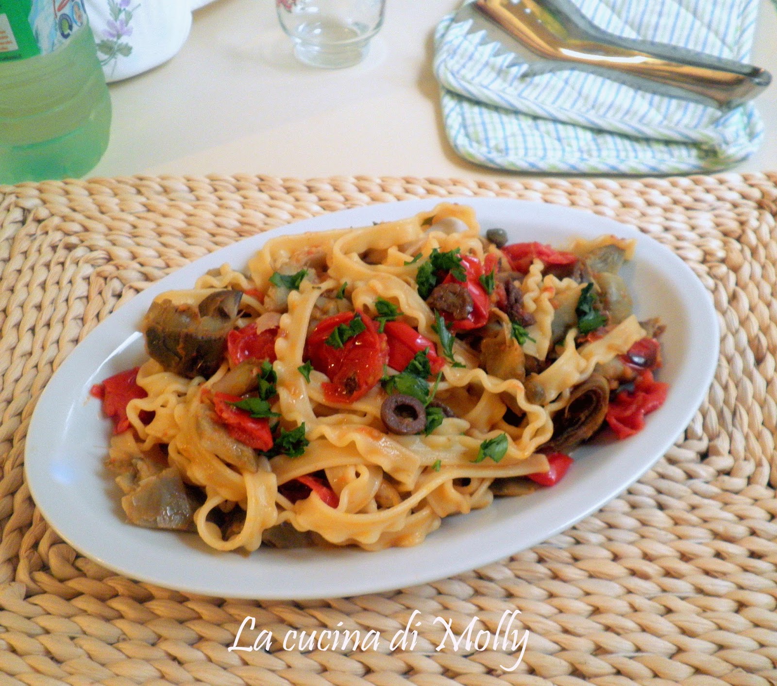 tripolina con carciofi e olive nere