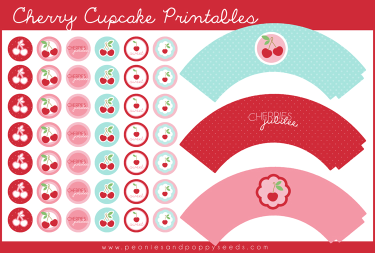 The Bingham Diaries: Free Cherry Cupcake Printables