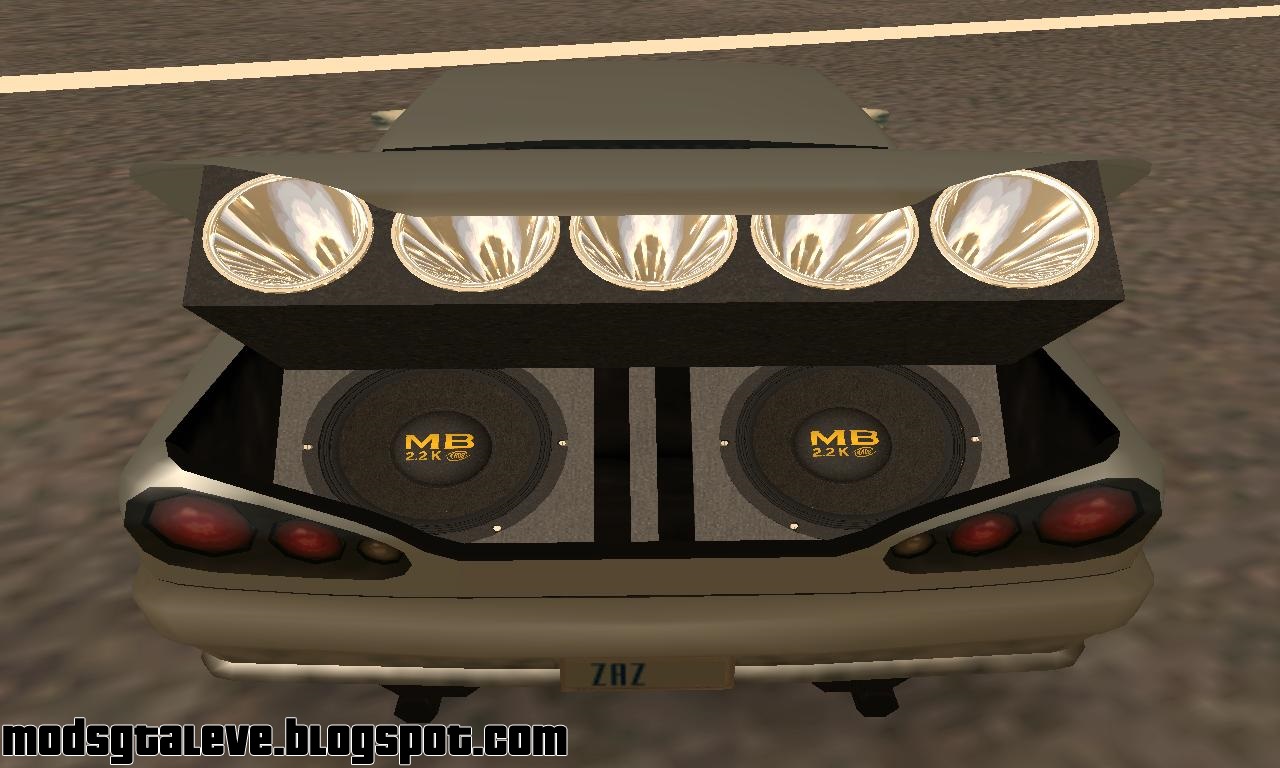 Elegy com caixa de som - Mods GTA Leve