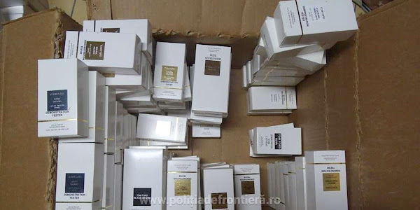 Parfumuri în valoare de peste 242.000 lei, susceptibile a fi contrafăcute, confiscate de polițiștii de frontieră din cadrul P.T.F. Calafat