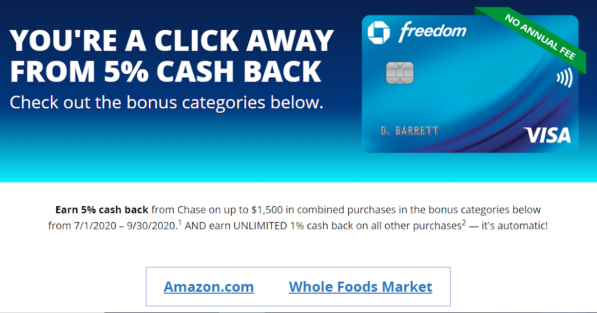 Chase Freedom reveals Q3 5x categories and Whole Foods