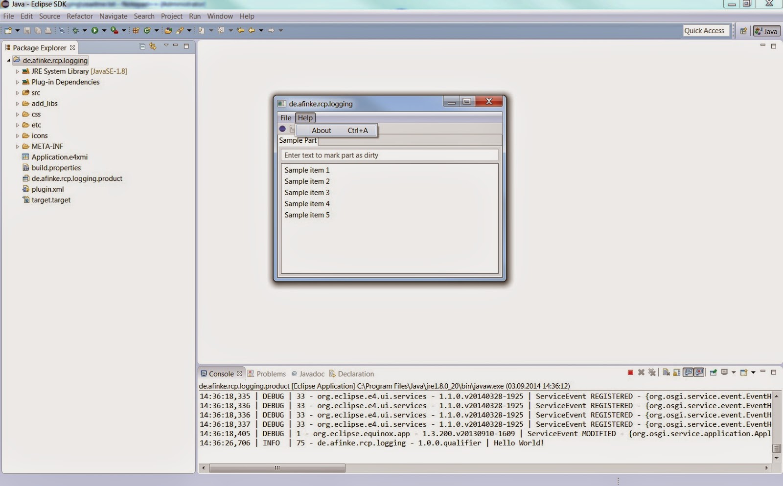 Open So(u)rcery: HowTo: Logging in Eclipse 4 (e4) Applications
