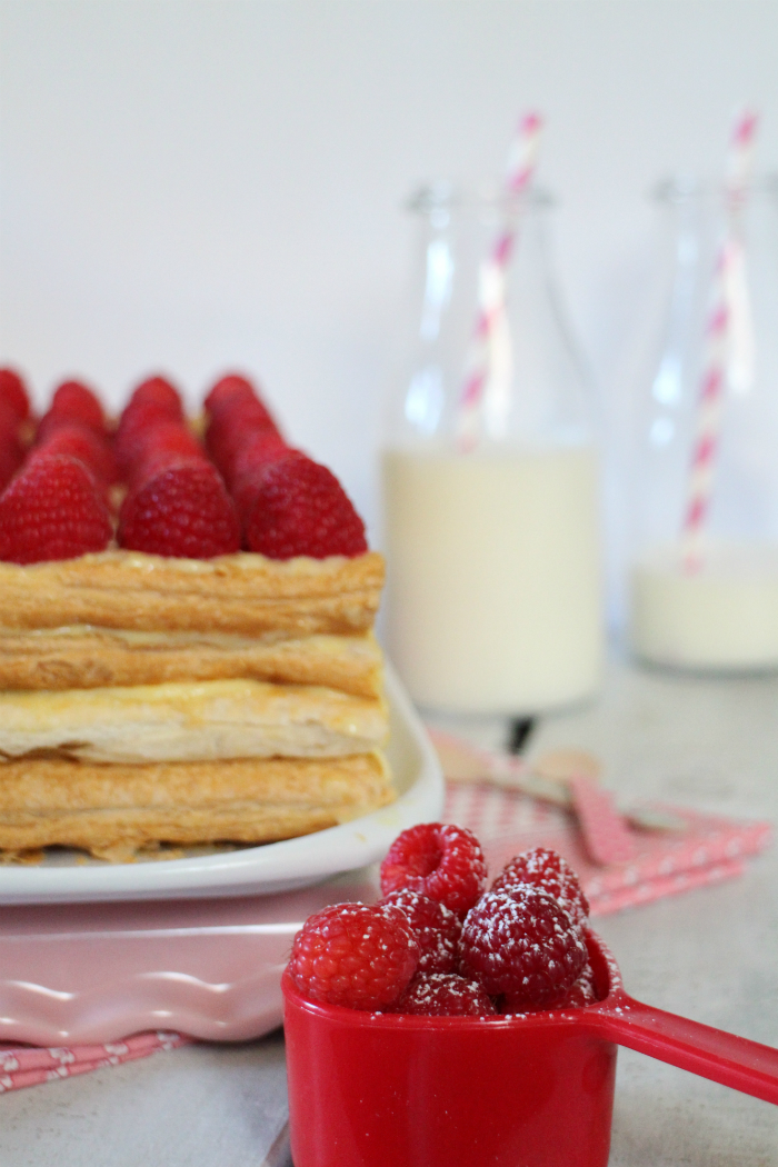 raspberry-puff-pastry, milhojas-de-frambuesa