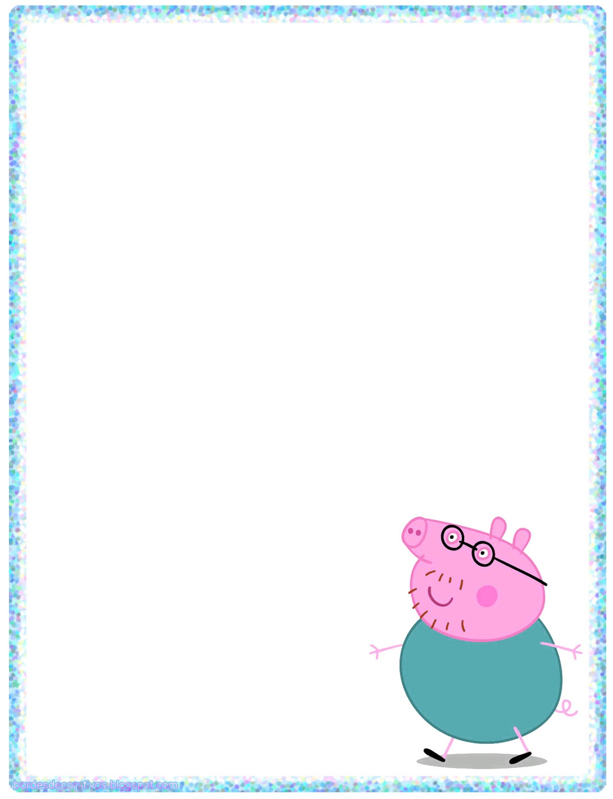 Bordes Decorativos: Bordes decorativos de hojas de Peppa Pig para imprimir