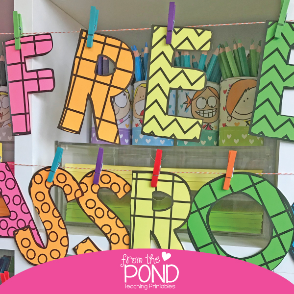 Pencil Themed Bulletin Board Banner Letters - Print Your Own