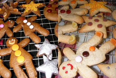 Gingerbread and Vanillabread on a wire tray