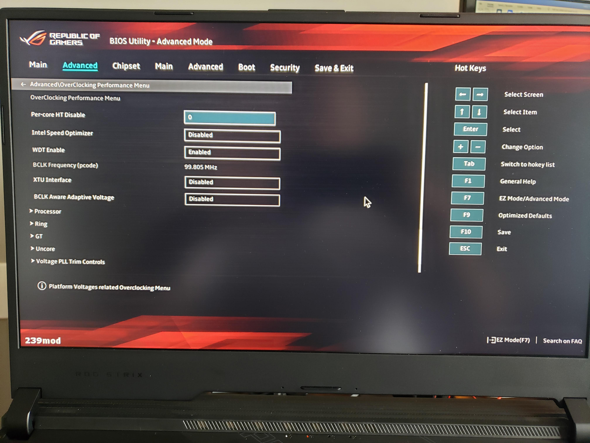 華碩 G732LWS啟用XMP功能和使用Throttlestop做Undervolt(Enable XMP Feature and did