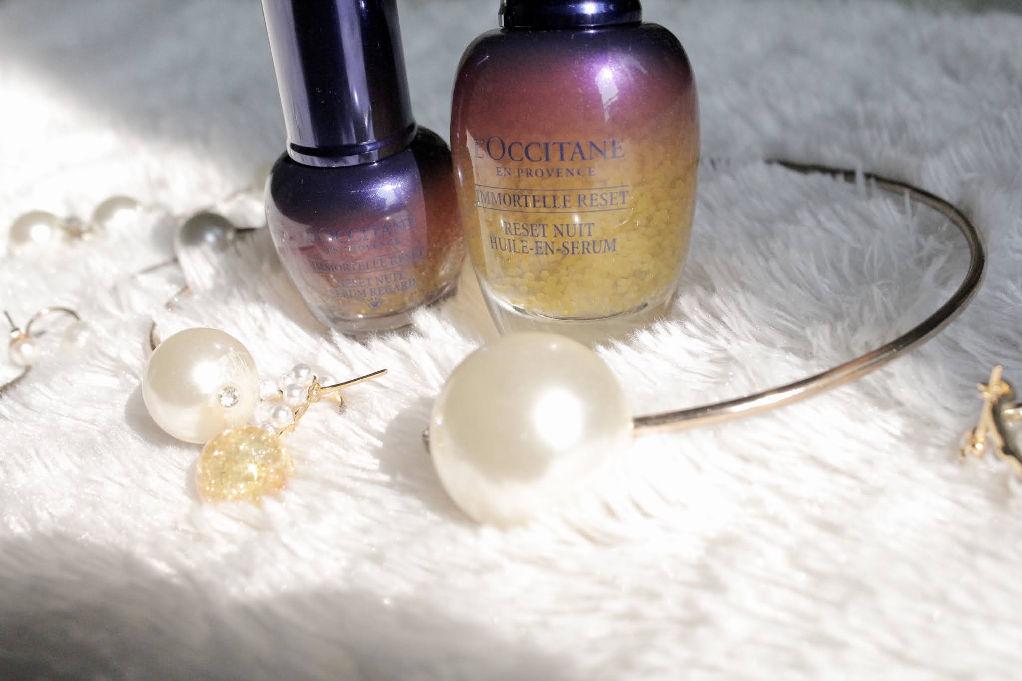 REVIEW L'OCCITANE IMMORTELLE RESET, Overnight Reset OilInSerum & Overnight Reset Eye Serum