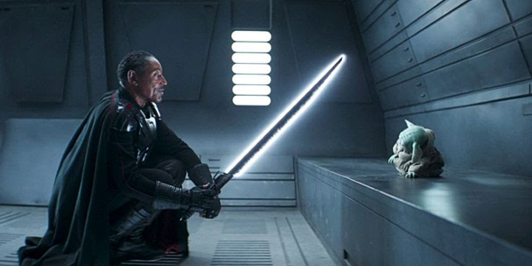Moff Gideon (Giancarlo Esposito) confronts Grogu in THE MANDALORIAN - Chapter 14: The Tragedy. Moff Gideon (Giancarlo Esposito) confronts Grogu in THE MANDALORIAN - Chapter 14: The Tragedy.