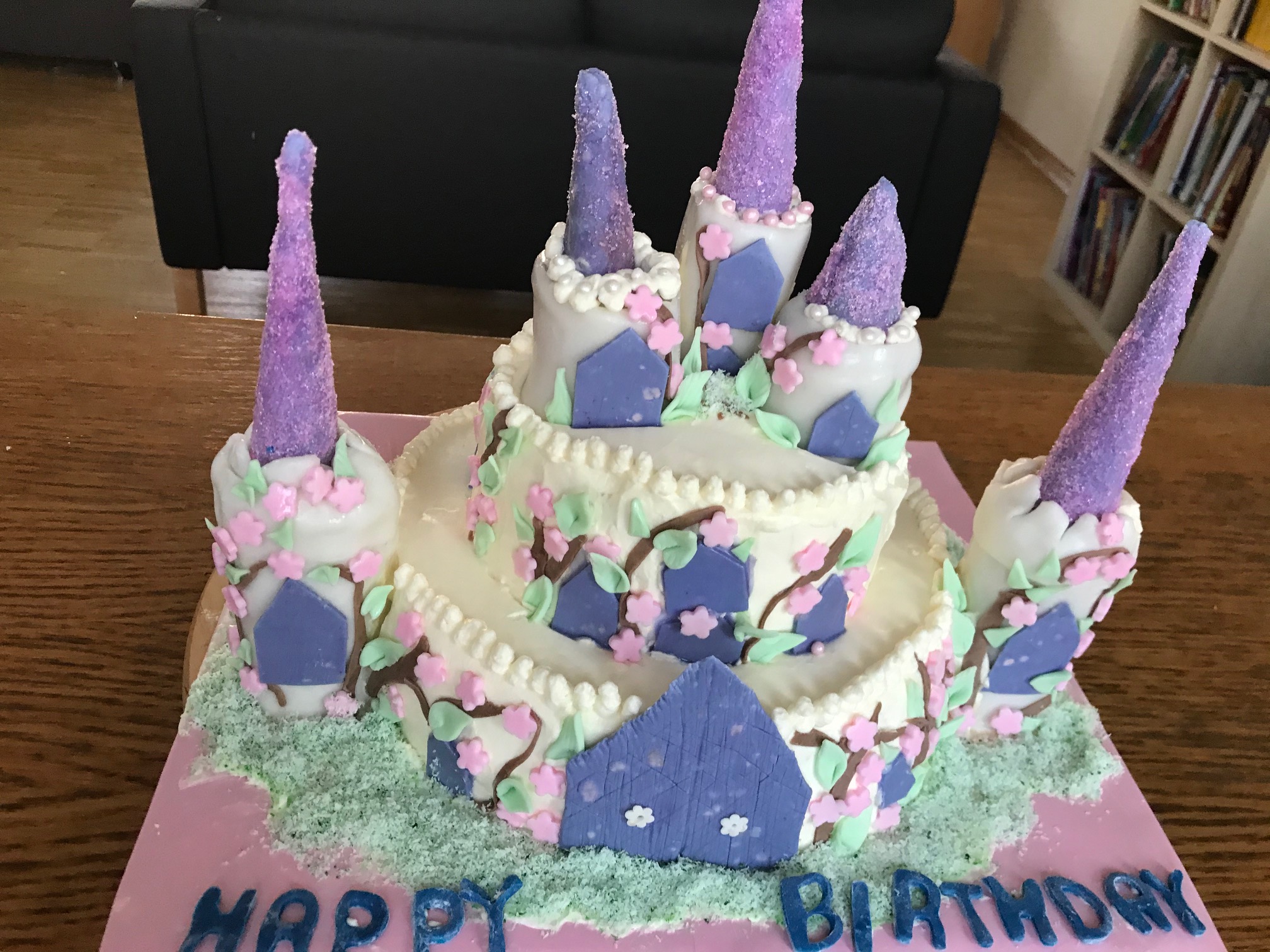 Buttercream Castle Cake with Princess Toppers (How to Make) | Decorated  Treats