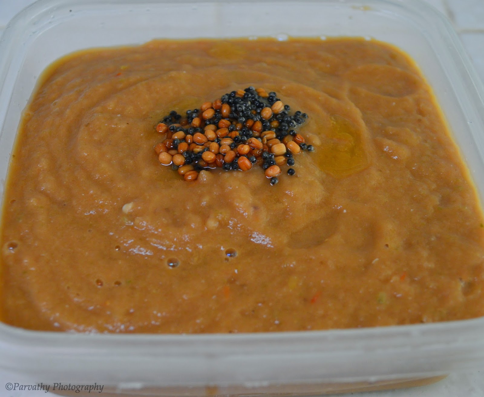 Paru's Kitchen Zucchini Chutney Side dish for Idli, Dosa