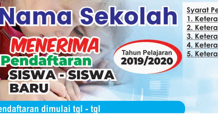 Contoh Desain Banner Sekolah Untuk Menerima Siswa Baru
