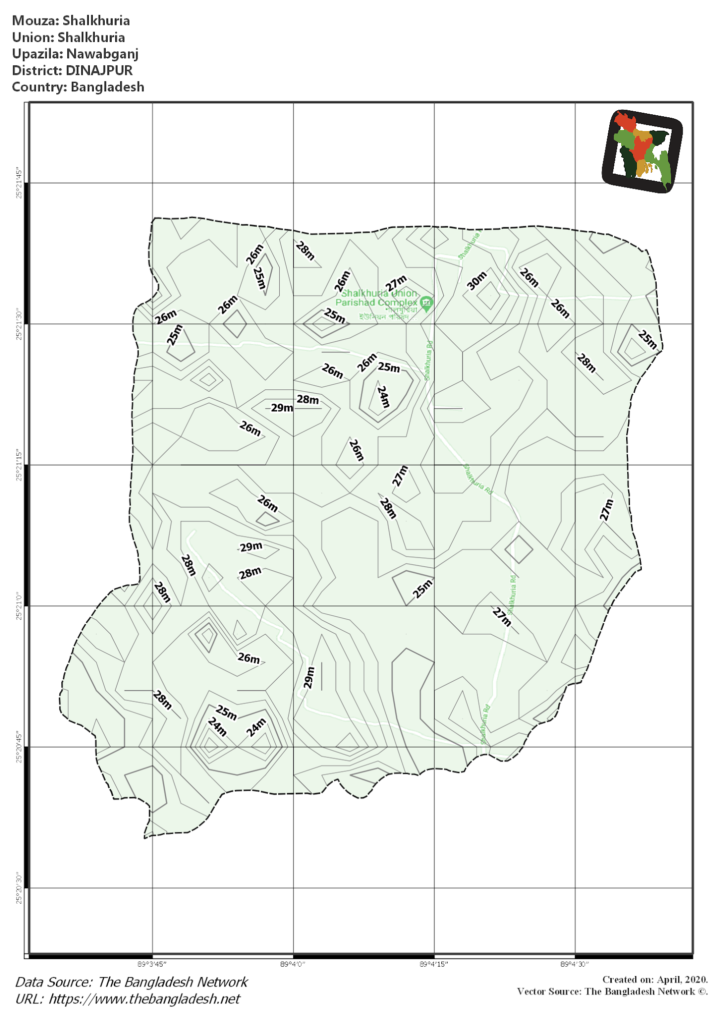 Map of Shalkhuria Mouza of Nawabganj Upazila, DINAJPUR Map of Shalkhuria Mouza of Nawabganj Upazila, DINAJPUR, Bangladesh.