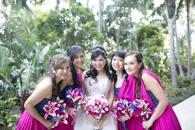 Bride and Bridesmaids - Disneyland Wedding {Sarina Love Photography}