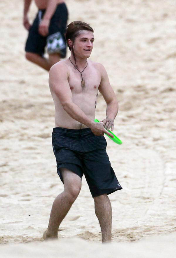 Josh Hutcherson Takes A Dip In The Ocean.