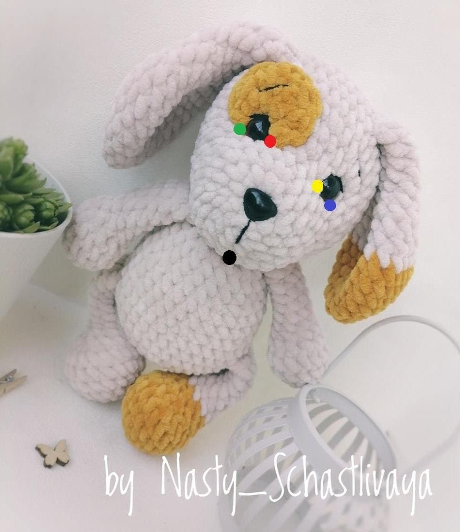 Щенок крючком из плюшевой пряжи