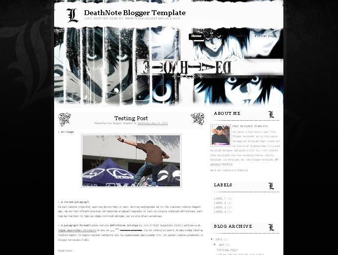DeathNote Blogger Template