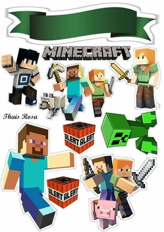 Minecraft Party Free Printable Cake Toppers Oh My Fiesta For Geeks