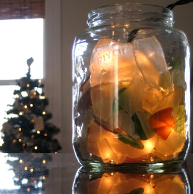 seaglass Christmas jar