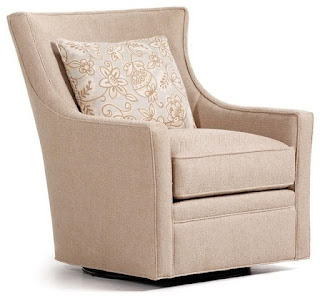 Fabric Small Cream Elegant Living Room Swivel Chair Beautiful Flowery Pale Green Pillow Simple Design Chair With Arm Rest Rough Textured swivel living room chairs