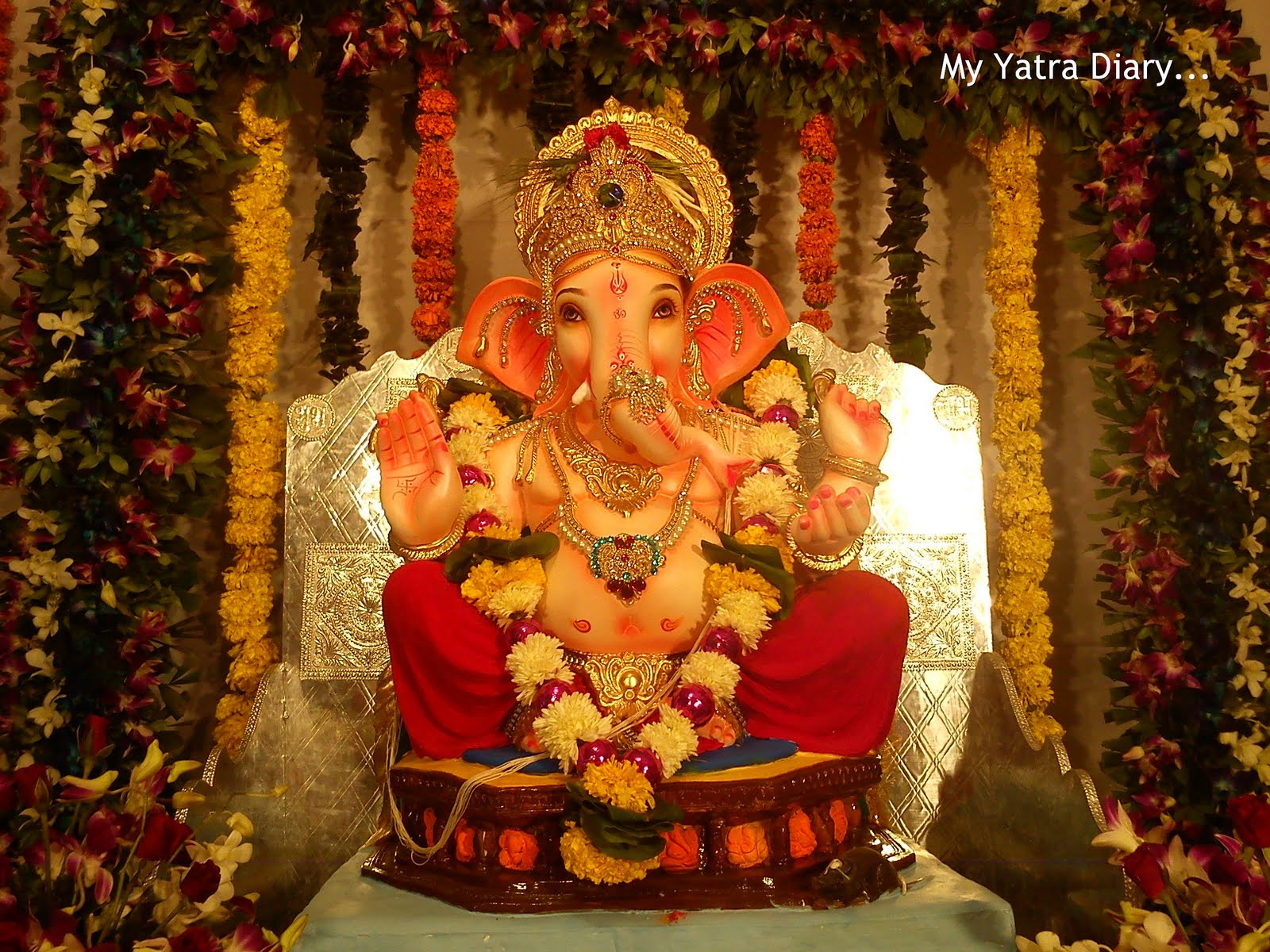 Flower Decoration For Ganpati Festival At Home Ganpati Decoration