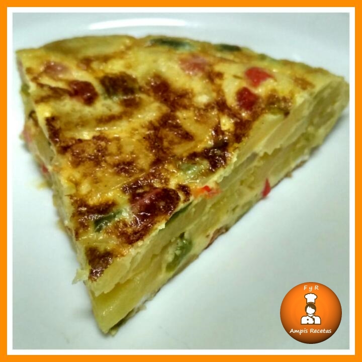 Tortilla de patatas y pimientos Fácil y Rico Ampis Recetas