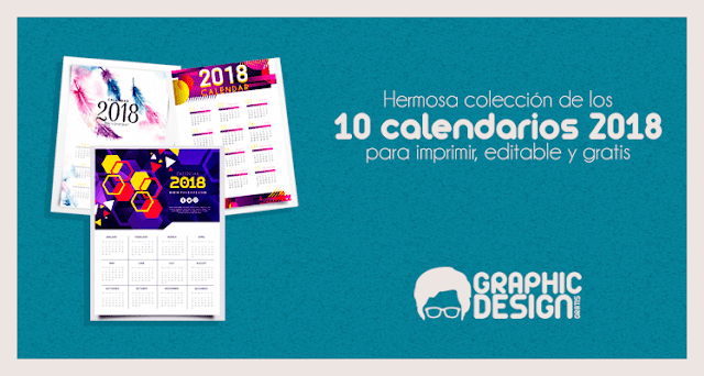calendarios 2018 gratis de pared apra imprimir y editables