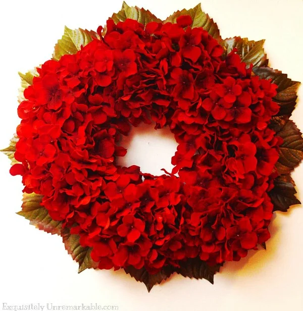  Red Hydrangea Wreath