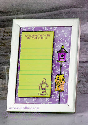 Learn how to make a super easy Desktop Memo Board with the Garden Birdhouses Stamp Set from Stampin' Up! Click here for details