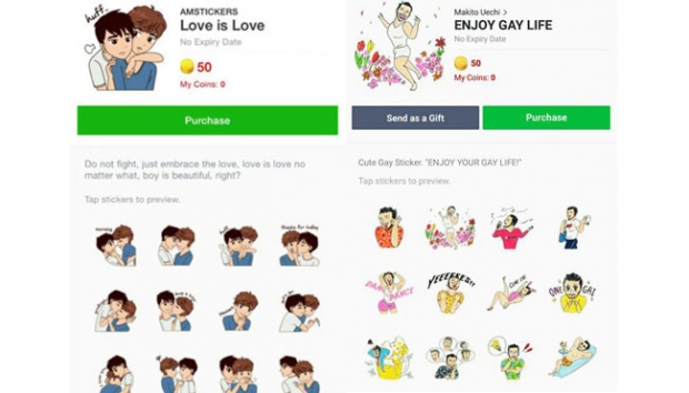 Stiker LGBT di Facebook dan LINE