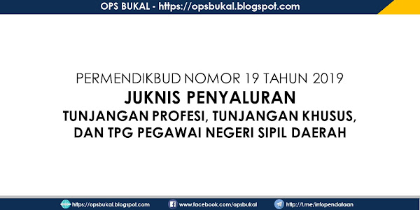 Permendikbud Nomor 19 Tahun 2019 Tentang Juknis TPG Guru, Gurdasus, dan  TPP Guru PNSD