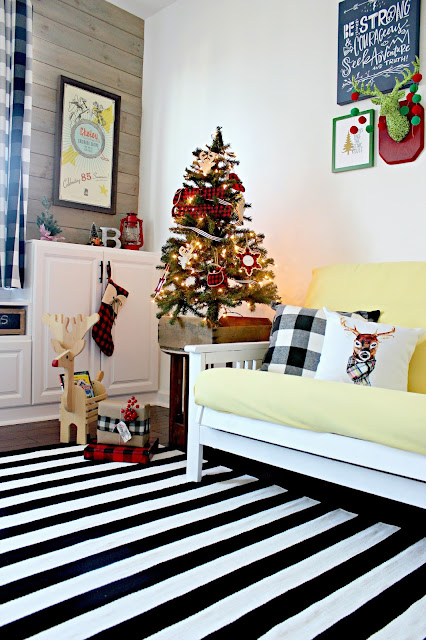 A Very Merry Plaid and Rustic Christmas Playroom. Festive Christmas tour with lots of fun ideas!