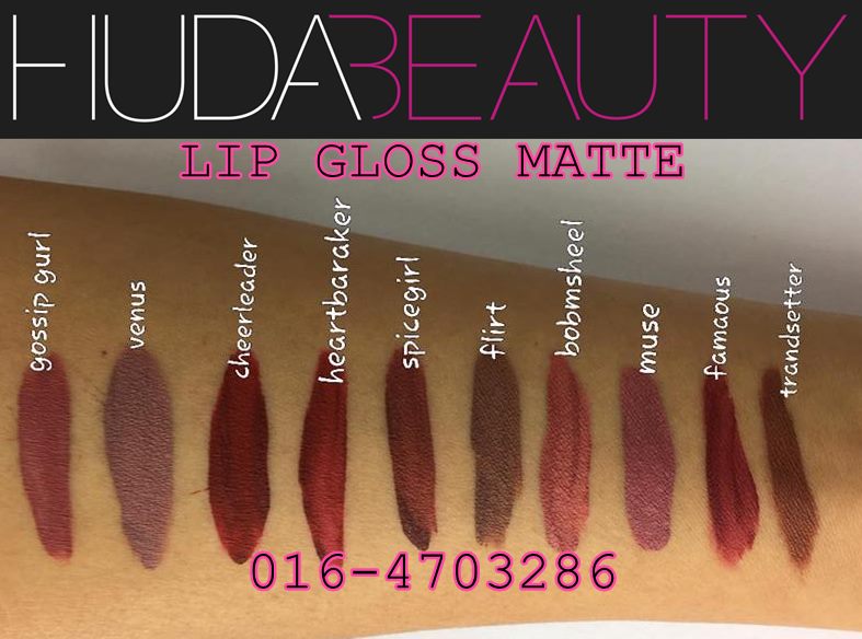 HUDA LIP GLOSS MATTE Kosmetik Borong Malaysia