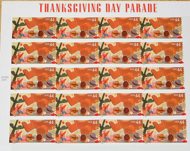 Macy's Thanksgiving Day New York City Parade 44 cent U.S. Postage Stamp Sheet