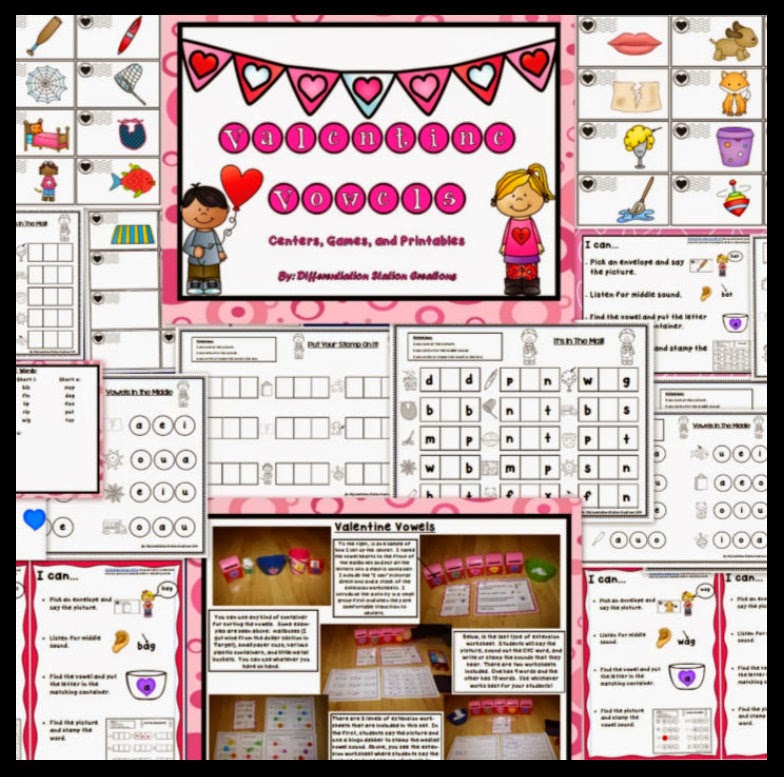 http://www.teacherspayteachers.com/Product/Valentine-Vowels-CVC-Words-Medial-Vowel-Sounds-Center-Printables-1103033