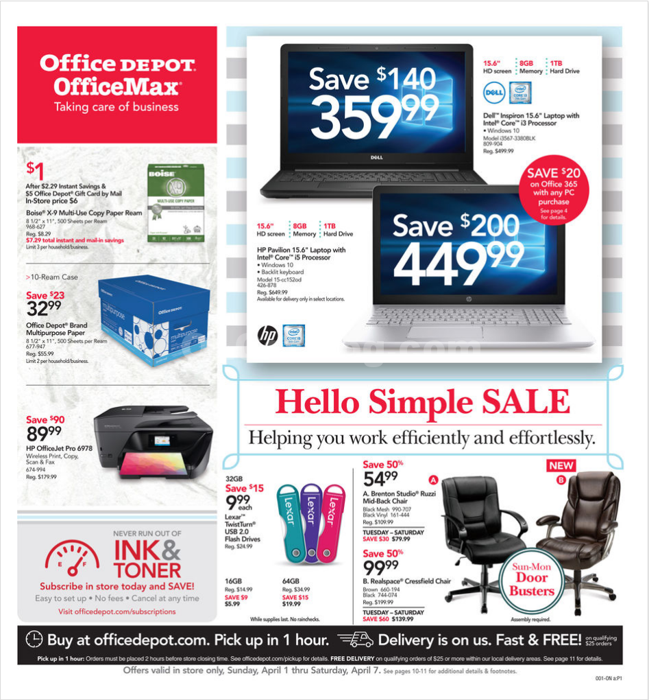 office depot weekly ad april 1 7 2018 weekly ads circulars and how much does it cost to print flyers at office depot
