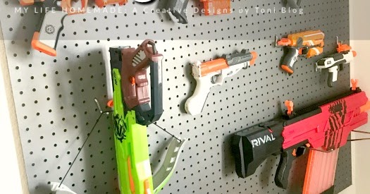 nerf gun storage wall