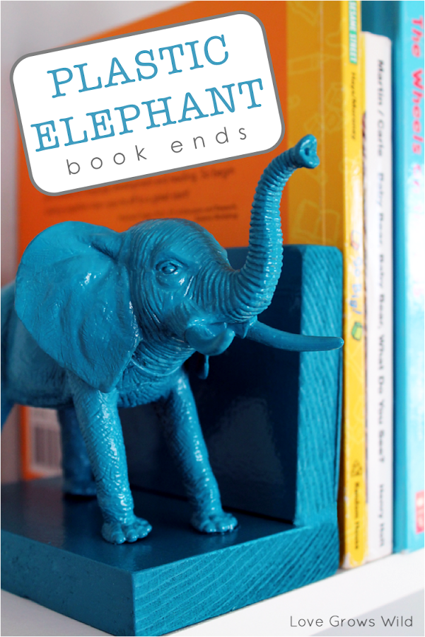 Plásticos elefante sujetalibros de www.lovegrowswild.com # diy # libro