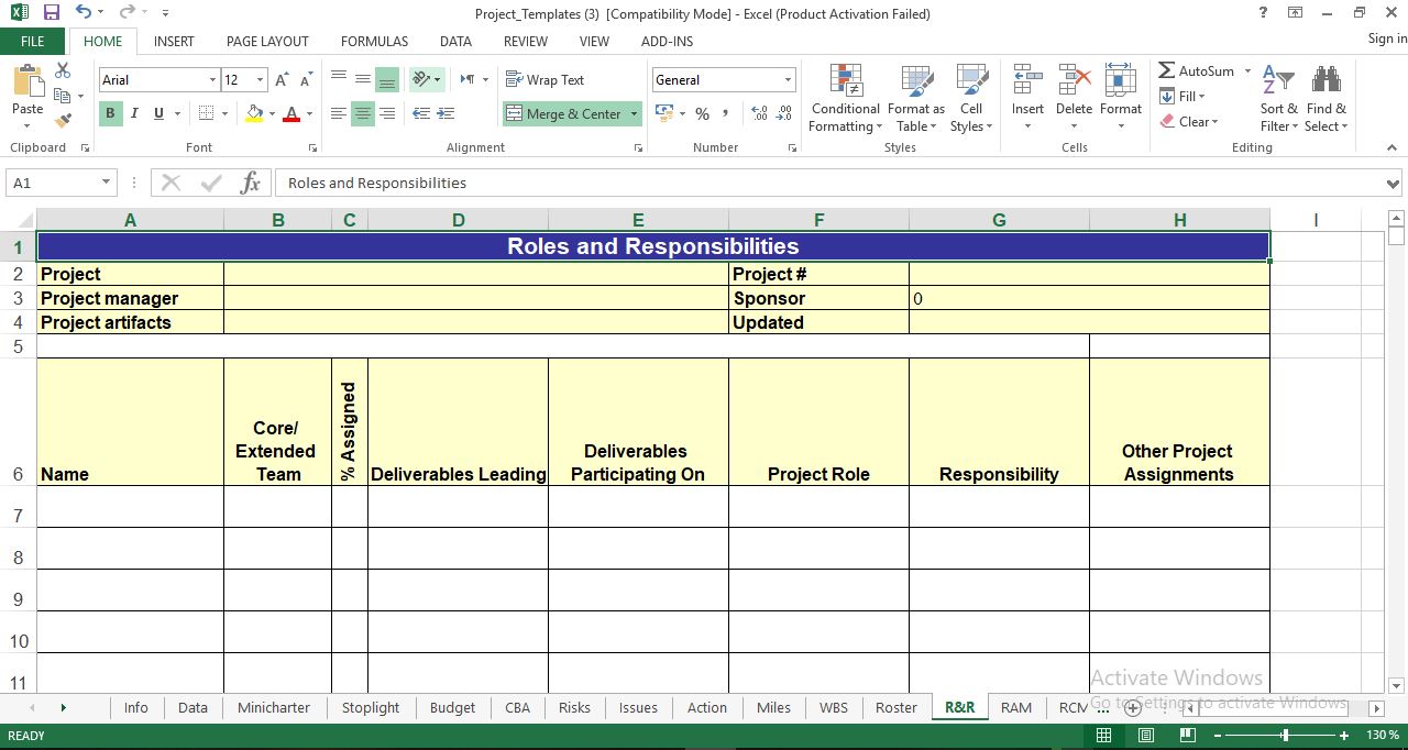 Project Management Template Excel