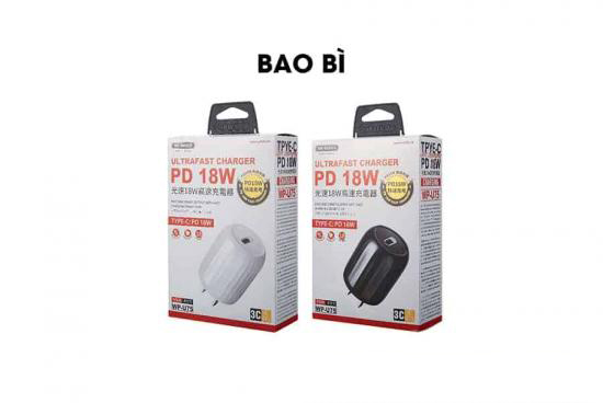 Củ sạc nhanh chuẩn PD 18W Remax WP-U75