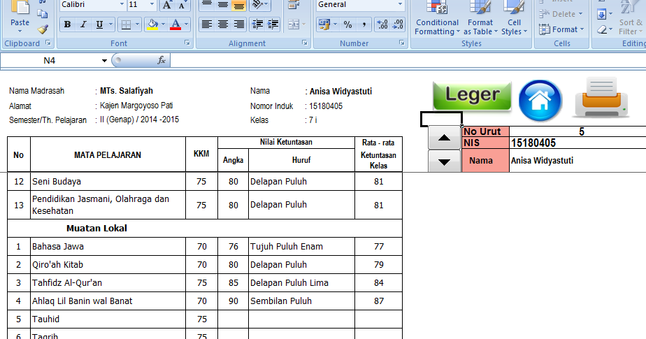 Deskripsi Penilaian Tahfidz