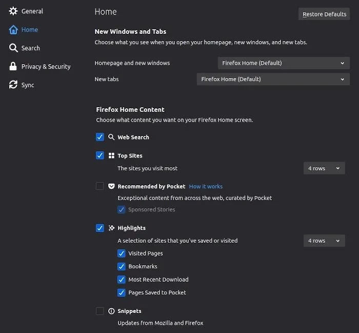 إضافات لفايرفوكس لحماية خصوصيتك على الإنترنت أفضل إضافات الخصوصية لـ Firefox Options الصفحة الرئيسية