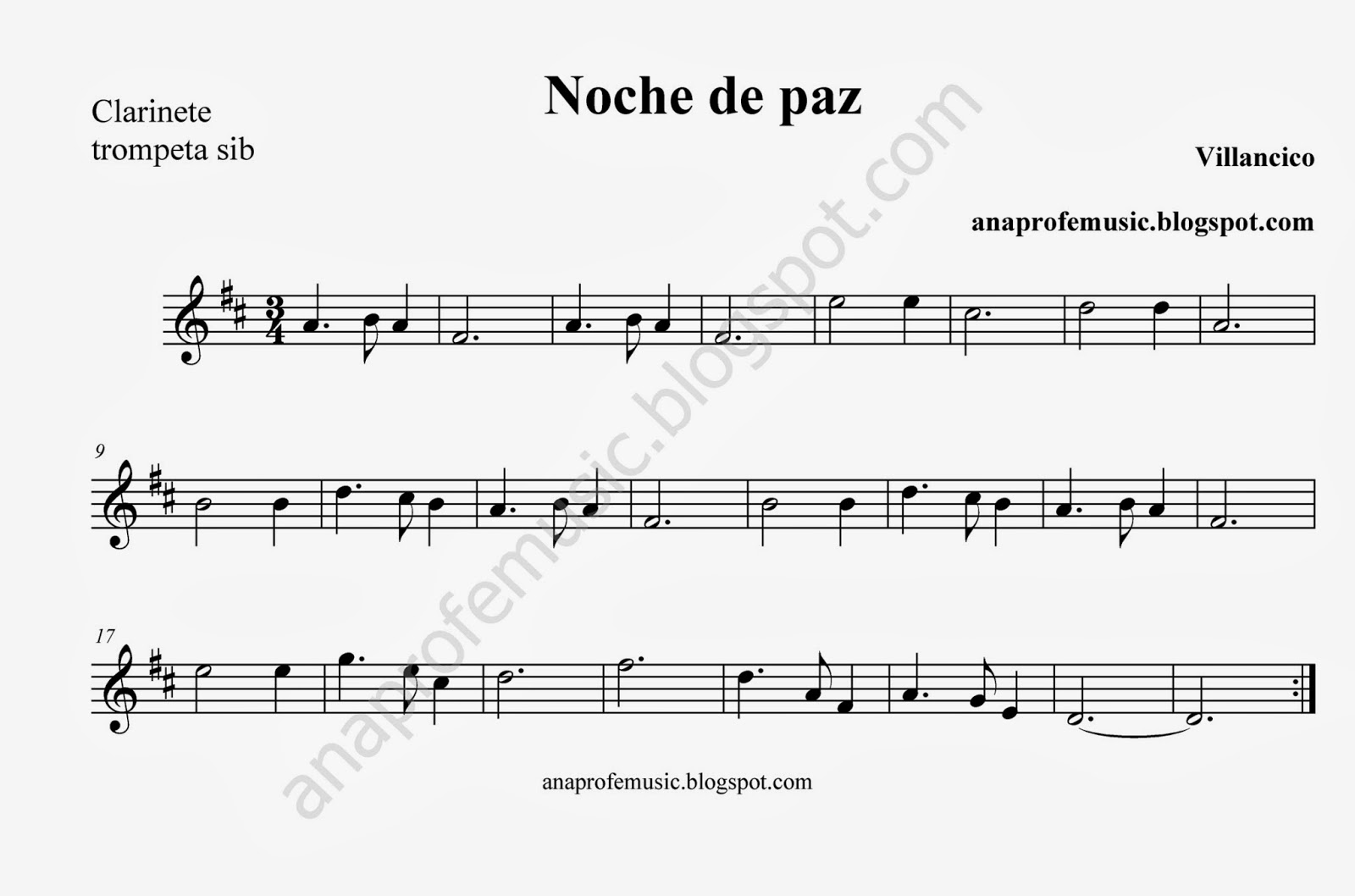 arma mineral escalar AnaProfeMusic: Partitura Villancico Noche de Paz - Silent Night Sheet Music