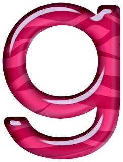 Abecedario Rosa con Textura de Cebra. Pink Alphabet with Zebra Texture.