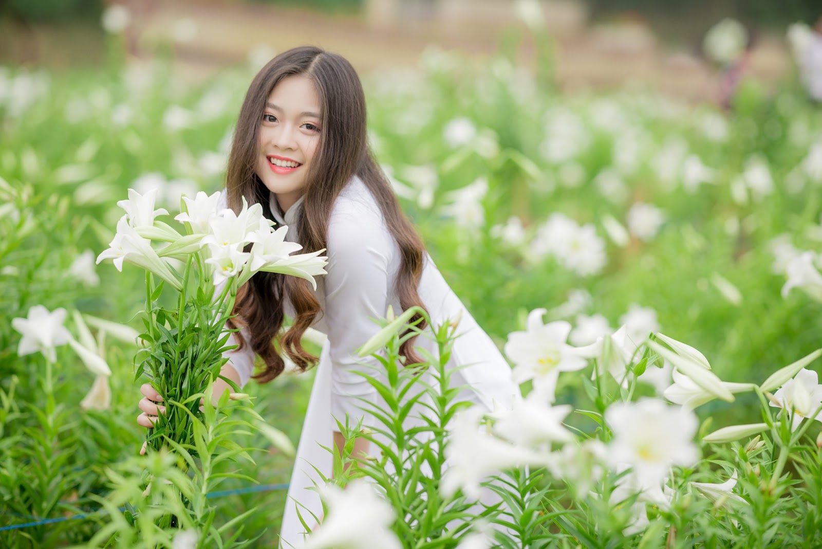 Vietnamese cute girl - Ao dai Vietnamese traditional dress
