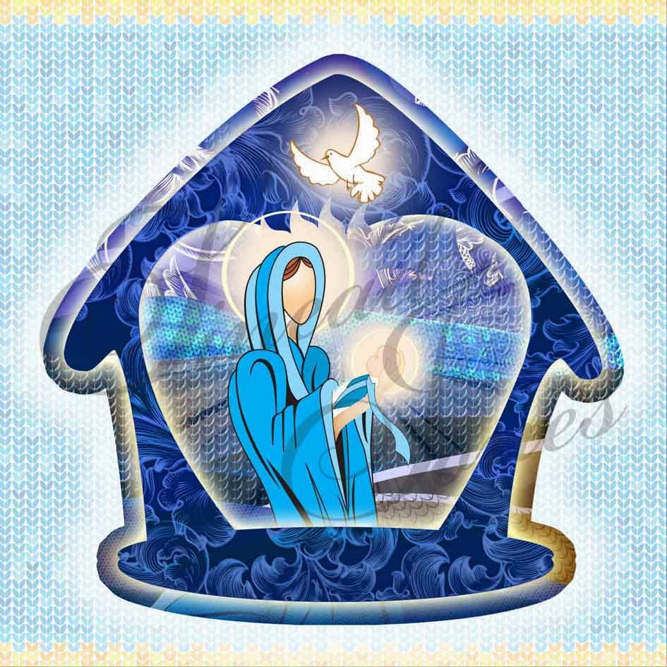 Nativity blessings christmas card for priests SINEAD JONES - Greeting Cards artist: Religious Christmas design