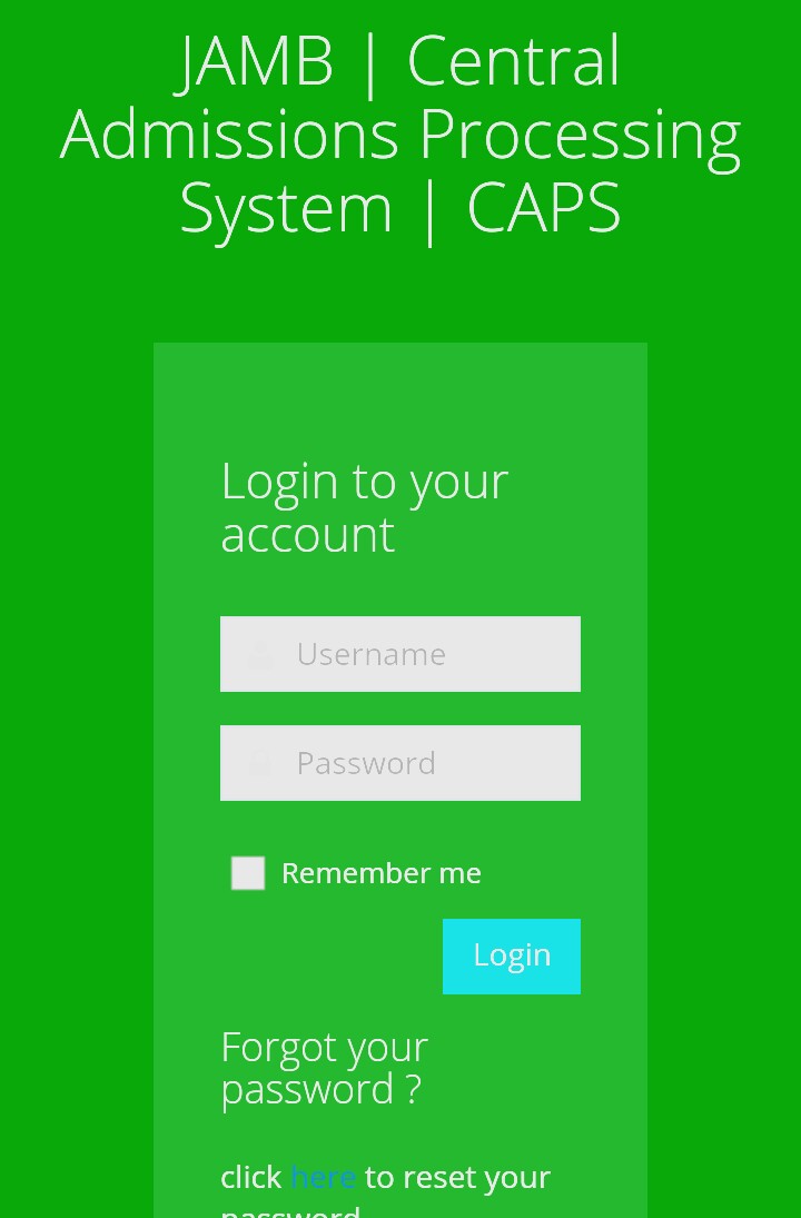 JAMB 2018Stepbystep admission process on the CAPS