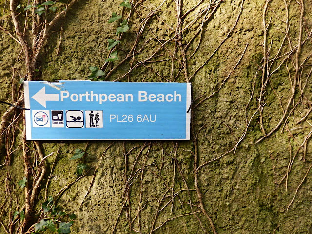 Porthpean Beach sign, Cornwall