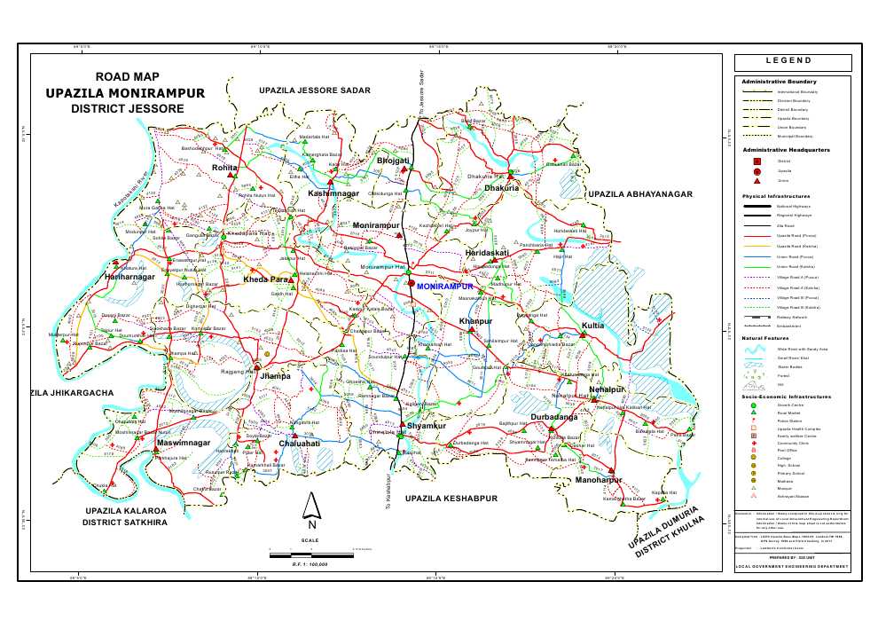 Manirampur Upazila Road Map Jessore District Bangladesh